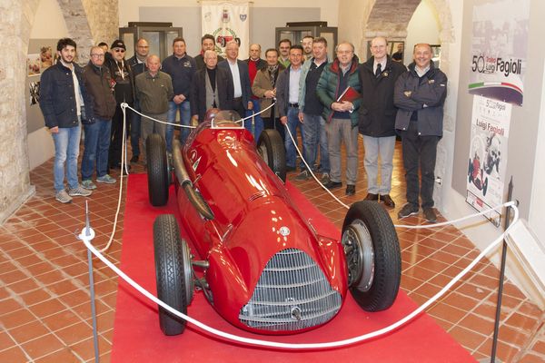 L'Alfa Romeo 158 di Fagioli in mostra a Gubbio
