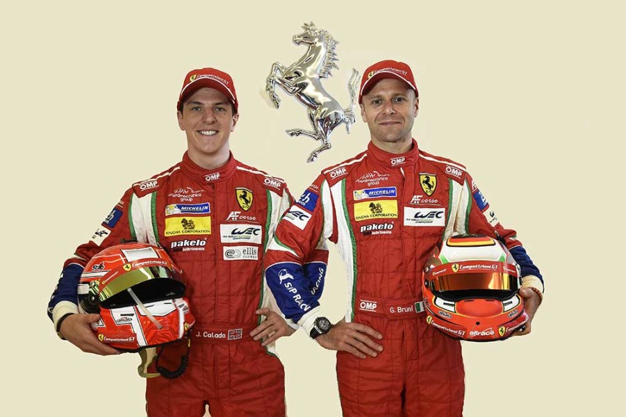 Gimmi Bruni e James Calado sulla Ferrari 488 della Af Corse