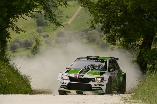 24° Rally Adriatico: Scandola-DAmore (Skoda Fabia R5)   al comando dopo la prima tappa