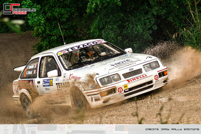 Gabriele Rossi e Fabrizio Handel al San Marino Rally Show Ford Sierra Coswort