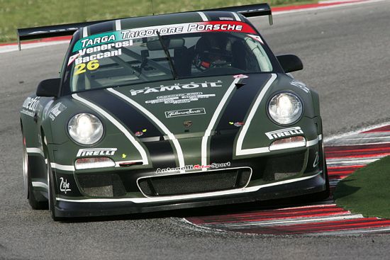 Targa Tricolore Porsche; esordio sfortunato a Misano per la coppia Baccani e Venerosi