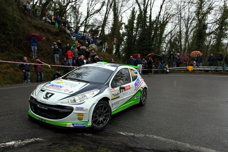 GIANDOMENICO BASSO AL VIA DEL RALLY VINHO DE MADEIRA SU PEUGEOT 207 S2000