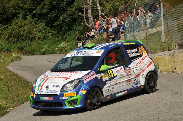 Luca Panzani e Sara Baldacci al Rally dell'Adriatico su Renault Twingo R2 della Rain Racing 