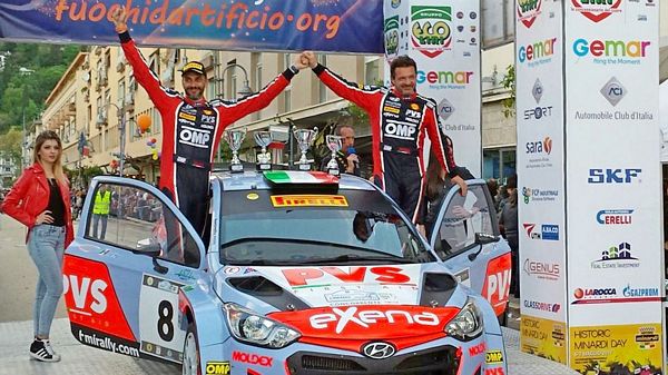 Pedro ed Emanuele Baldaccini su Hyundai i20 WRC al Rally Elba 