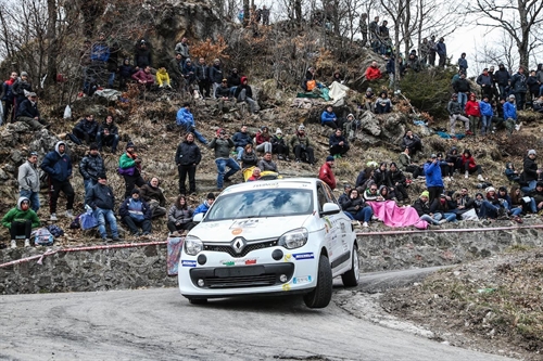 Ferrarotti Clio R3T e Pisani Twingo R1trofei Renault Rally al Rally del Ciocco