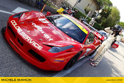 Michele Mancin alla Cronoscalata Alpe del Nevegal su Ferrari 458 Evo di Gaetani Racing